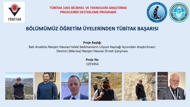 Bölümümüz Öğretim Üyelerinden TÜBİTAK 1001 Başarısı